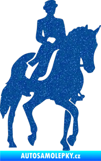 Samolepka Kůň drezura pravá Ultra Metalic modrá
