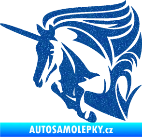 Samolepka Kůň jednorožec 001 levá Ultra Metalic modrá