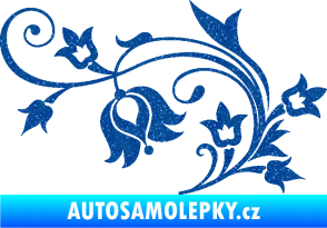 Samolepka Květina dekor 002 levá Ultra Metalic modrá