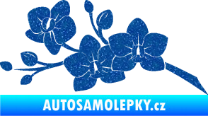 Samolepka Květina dekor 008 levá orchidej Ultra Metalic modrá