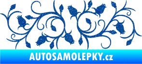 Samolepka Květina dekor 010 pravá růžičky Ultra Metalic modrá