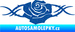 Samolepka Květina dekor 020 pravá růže s trny Ultra Metalic modrá
