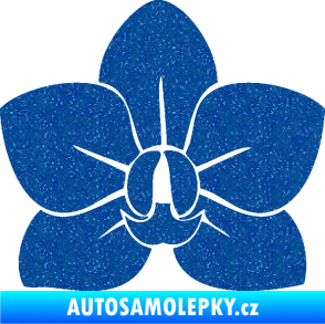 Samolepka Květina dekor 023 orchidej květ Ultra Metalic modrá