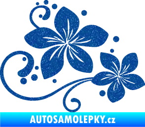 Samolepka Květina dekor 035 pravá Ultra Metalic modrá