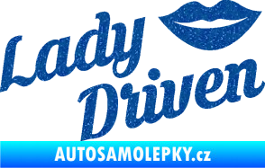 Samolepka Lady driven 002 nápis Ultra Metalic modrá