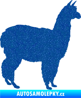 Samolepka Lama 002 pravá alpaka Ultra Metalic modrá
