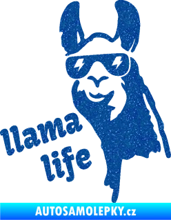 Samolepka Lama 004 llama life Ultra Metalic modrá