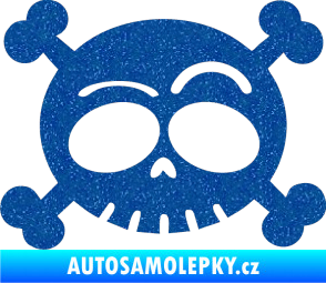 Samolepka Lebka 003 levá Ultra Metalic modrá