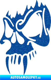 Samolepka Lebka 010 levá s upířími zuby Ultra Metalic modrá