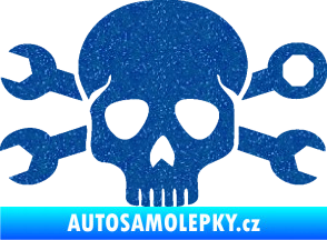 Samolepka Lebka 030 pravá mechanik Ultra Metalic modrá