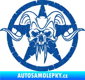 Samolepka Lebka 039 levá army hvězda Ultra Metalic modrá