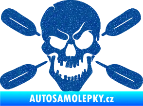 Samolepka Lebka 053 levá s pádly Ultra Metalic modrá