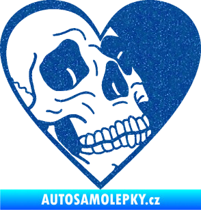 Samolepka Lebka 062 pravá v srdíčku Ultra Metalic modrá