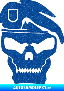 Samolepka Lebka army pravá Ultra Metalic modrá