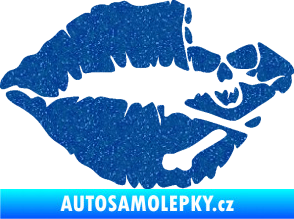 Samolepka Lebka polibek pravá Ultra Metalic modrá