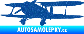 Samolepka Letadlo 006 levá Ultra Metalic modrá
