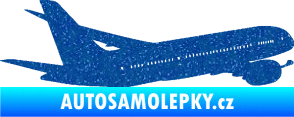 Samolepka Letadlo 009 pravá Ultra Metalic modrá