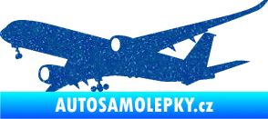 Samolepka Letadlo 017 levá Airbus A 350 Ultra Metalic modrá