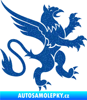 Samolepka Lev heraldika 003 pravá Ultra Metalic modrá