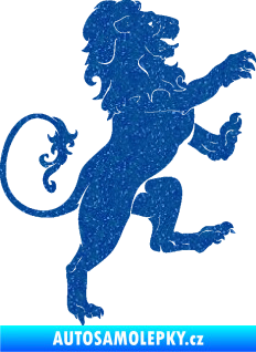 Samolepka Lev heraldika 004 pravá Ultra Metalic modrá