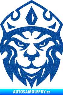 Samolepka Lev hlava s korunou 001 Ultra Metalic modrá