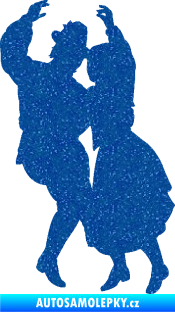 Samolepka Lidový tanec levá Ultra Metalic modrá
