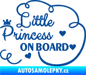 Samolepka Little princess on board nápis Ultra Metalic modrá