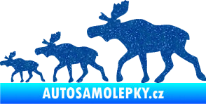 Samolepka Losí rodinka levá Ultra Metalic modrá