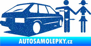 Samolepka Love car love girl levá Ultra Metalic modrá