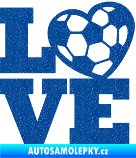 Samolepka Love fotbal Ultra Metalic modrá