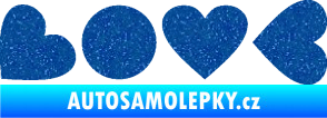 Samolepka Love skládaný nápis Ultra Metalic modrá