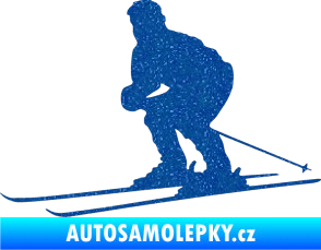 Samolepka Lyžař 009 levá Ultra Metalic modrá