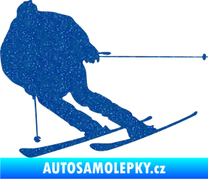 Samolepka Lyžař 019 levá Ultra Metalic modrá
