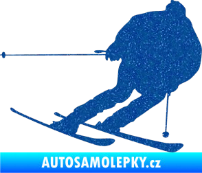 Samolepka Lyžař 019 pravá Ultra Metalic modrá