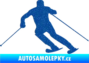 Samolepka Lyžař 021 levá Ultra Metalic modrá