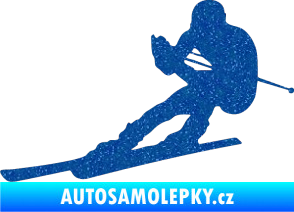Samolepka Lyžař 022 levá Ultra Metalic modrá