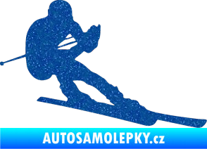 Samolepka Lyžař 022 pravá Ultra Metalic modrá