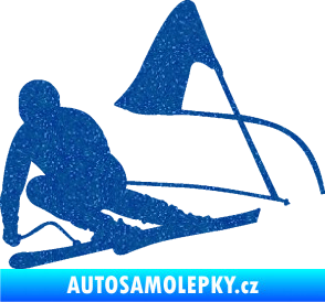 Samolepka Lyžař 025 levá Ultra Metalic modrá