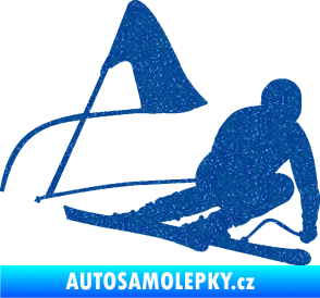 Samolepka Lyžař 025 pravá Ultra Metalic modrá