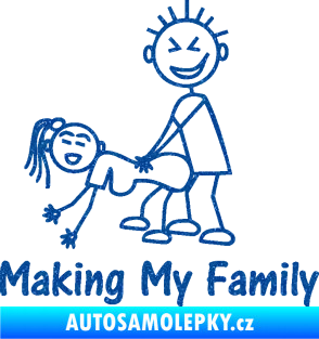 Samolepka Making my family levá Ultra Metalic modrá