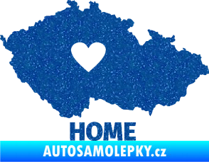 Samolepka Mapa České republiky 004 home Ultra Metalic modrá