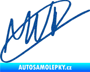 Samolepka Max Verstapen podpis Ultra Metalic modrá