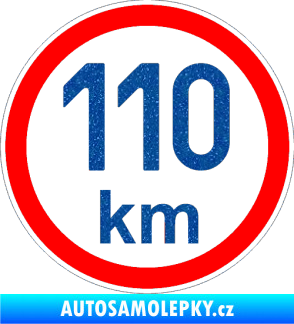 Samolepka Maximální rychlost 110km - nejvyšší konstrukční rychlost Ultra Metalic modrá