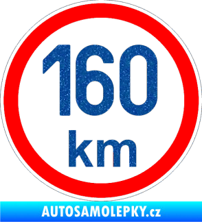 Samolepka Maximální rychlost 160km - nejvyšší konstrukční rychlost Ultra Metalic modrá