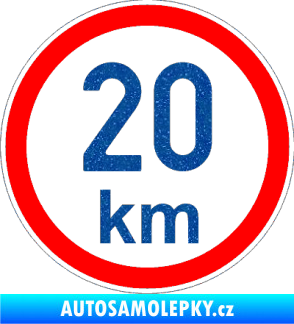 Samolepka Maximální rychlost 20km - nejvyšší konstrukční rychlost Ultra Metalic modrá