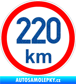 Samolepka Maximální rychlost 220km - nejvyšší konstrukční rychlost Ultra Metalic modrá