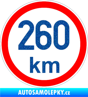 Samolepka Maximální rychlost 260km - nejvyšší konstrukční rychlost Ultra Metalic modrá