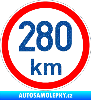 Samolepka Maximální rychlost 280km - nejvyšší konstrukční rychlost Ultra Metalic modrá