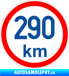 Samolepka Maximální rychlost 290km - nejvyšší konstrukční rychlost Ultra Metalic modrá