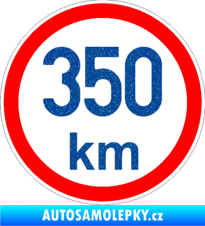 Samolepka Maximální rychlost 350km - nejvyšší konstrukční rychlost Ultra Metalic modrá